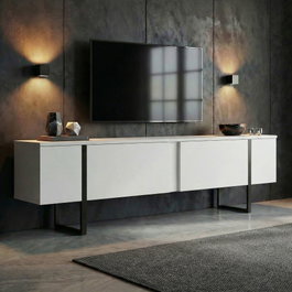 Nordure Soporte para TV Blanco y Negro